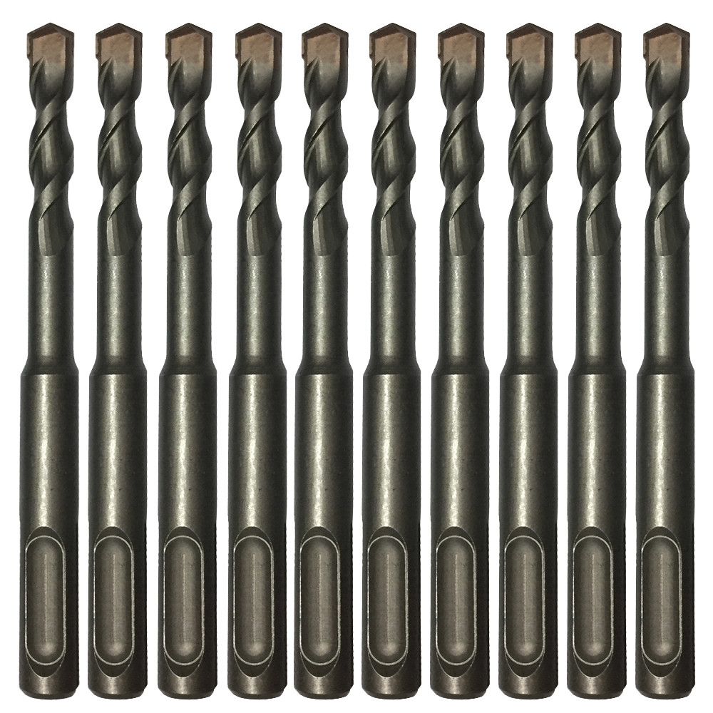 10PC 1/4" X4" Drill Bit Set SDS Plus Rotary Hammer Concrete Masonry Carbide Tip
