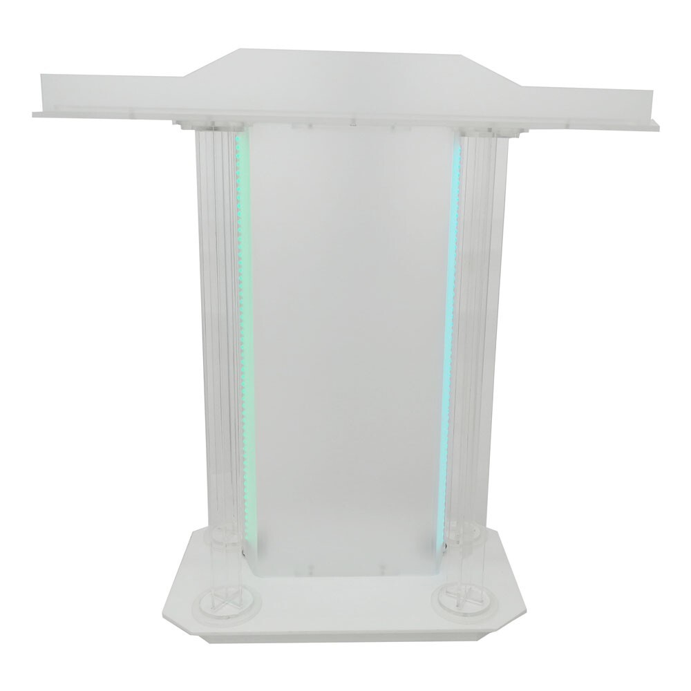 LED Conference Lecture Podium Pulpits Clear Acrylic with Four Wheels