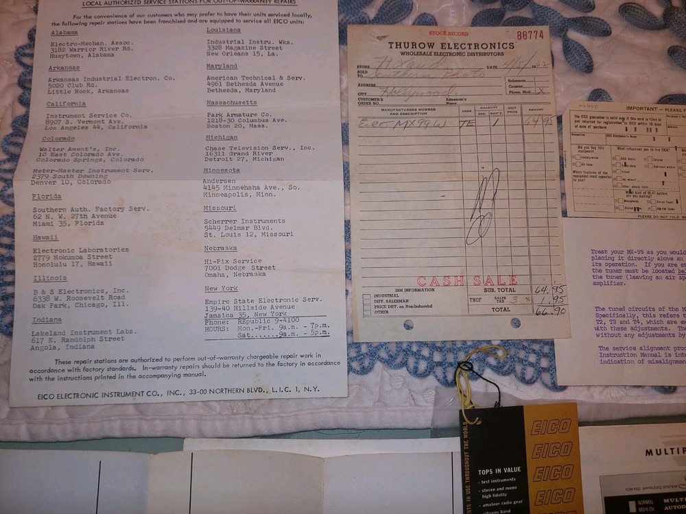 Newly Electronically RESTORED 1962 EICO MX-99 Stereo Tube MPX Multiplex Decoder