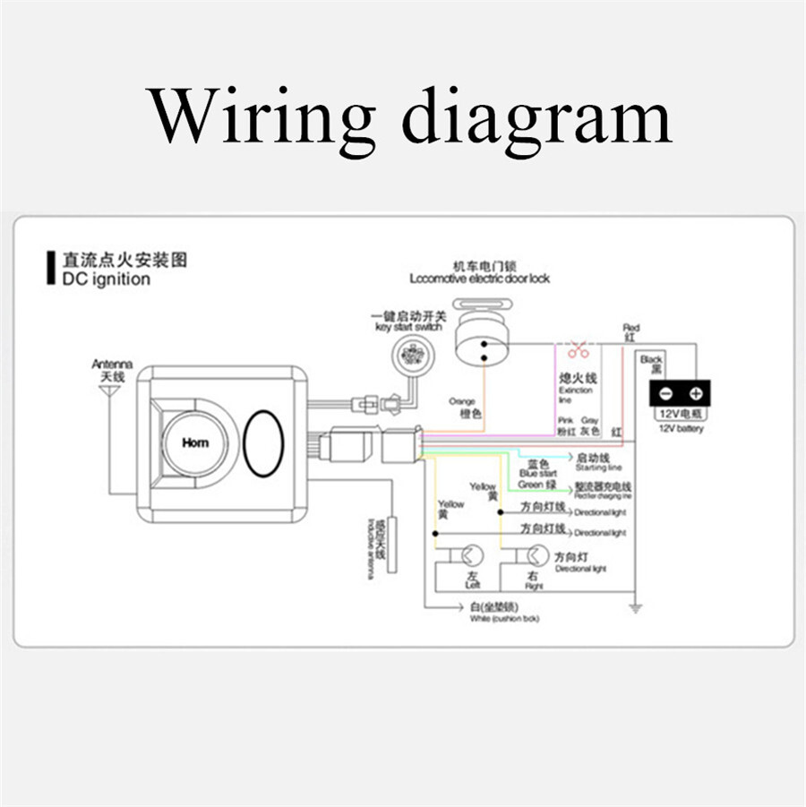 Motorcycle Engine Ignition Starter Scooter Push Button One-button Start Alarm