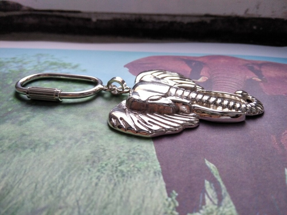 Elephant head Keyring made Sterling Silver 925