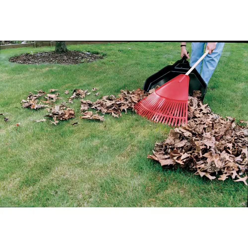 Cavex 24 In. Poly Leaf Rake with Snap-On 24 In. Extra Wide Leaf Pan