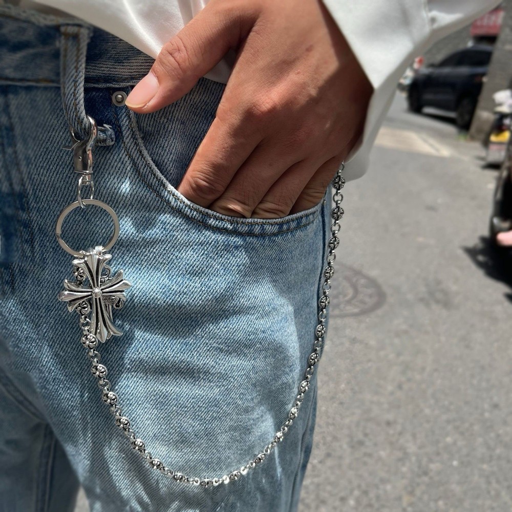 CH Style Chrome Cross Gothic Pants Keychain Chain 55cm
