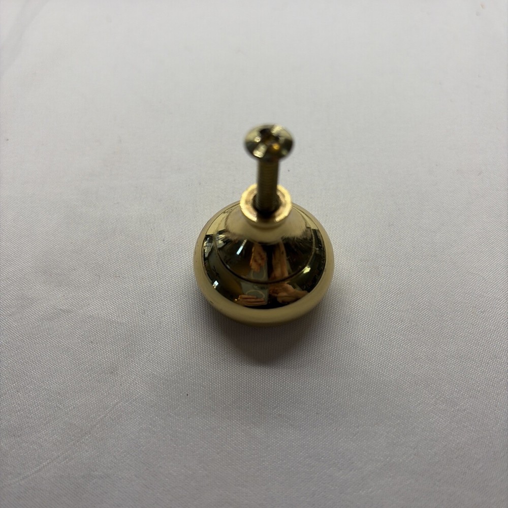 4 Brass Round Drawer Pulls 1.25” VTG (11)