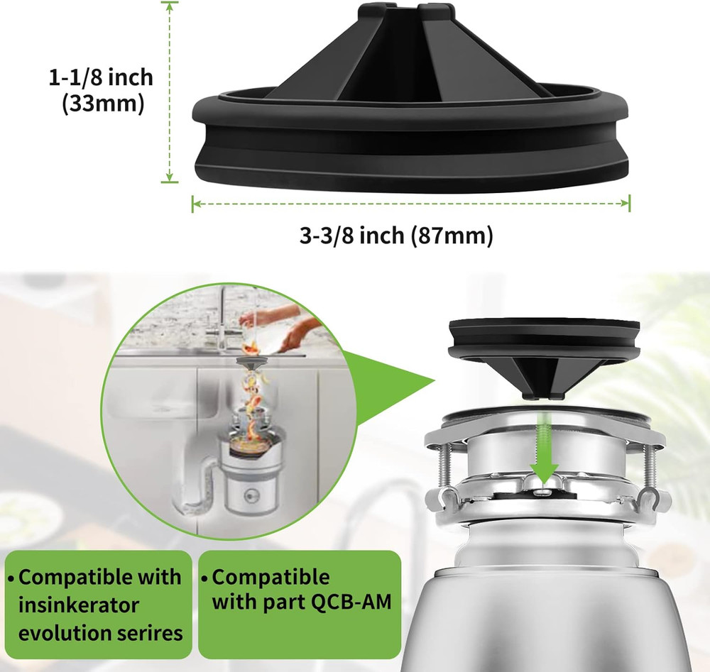 Garbage Disposal Splash Guards, 3 3/8" for Insinkerator Evolution Series, Quiet