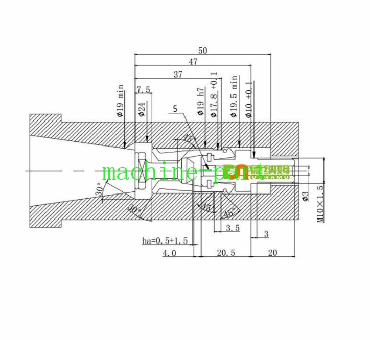 New 1Pc BT30 4 Petal Clamp Pull Claw CNC Spindle 45 Degree Outer Screw Pull