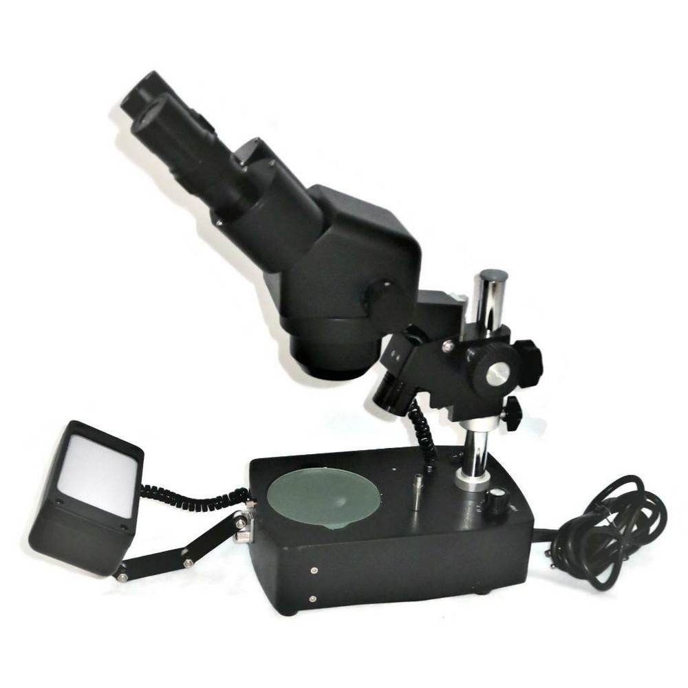 Jewelry Gem Binocular Stereo Microscope w/ Three Lights