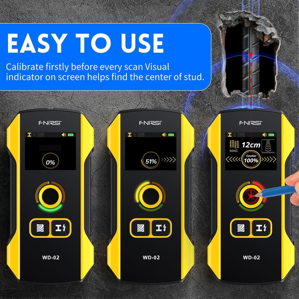 Digital Stud Finder with Calibration & Depth Detection - Ideal for Home Projects
