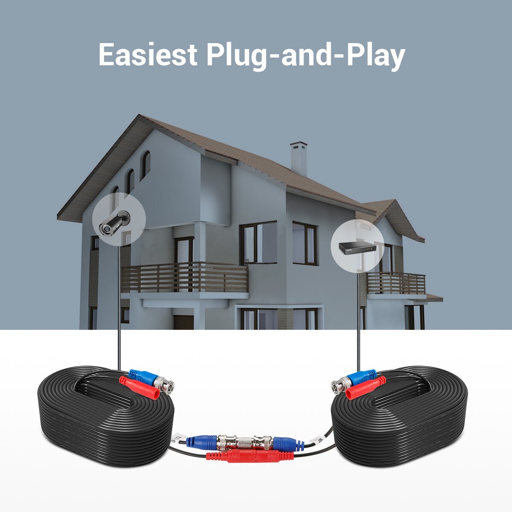 ANNKE Black 100ft/30m CCTV Camera Power Cable Home Surveillance Security System