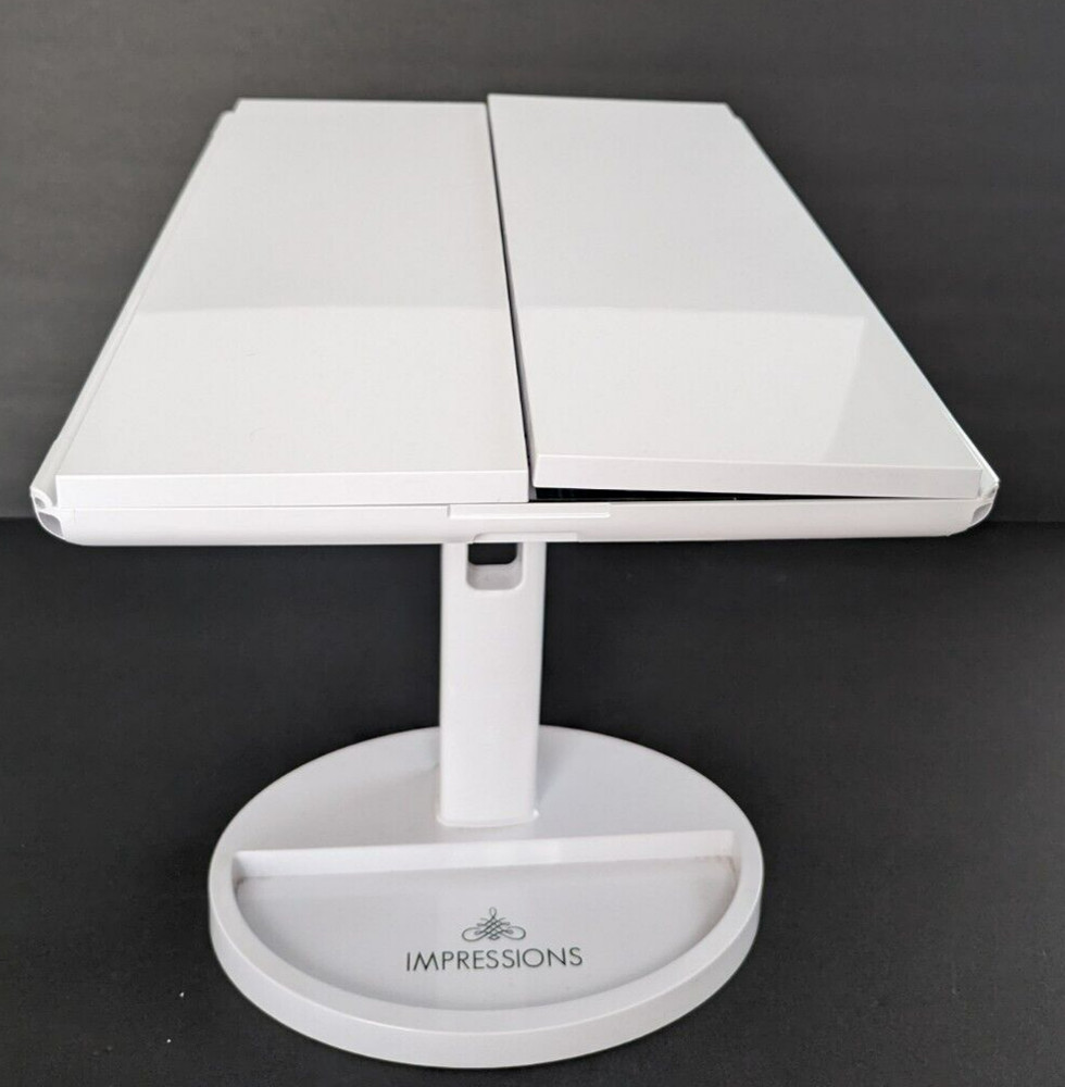 Impressions Tri-Fold Makeup Mirror LED Lights Touch Screen 14.1/8"x9.5" Folded