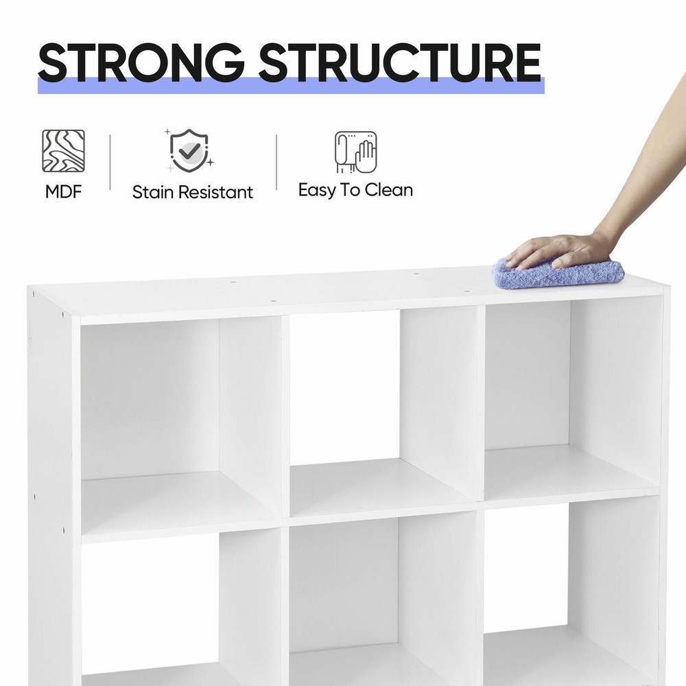 9-Cube Storage Closet Cube Organizer Bookcase Shelving Home Office White