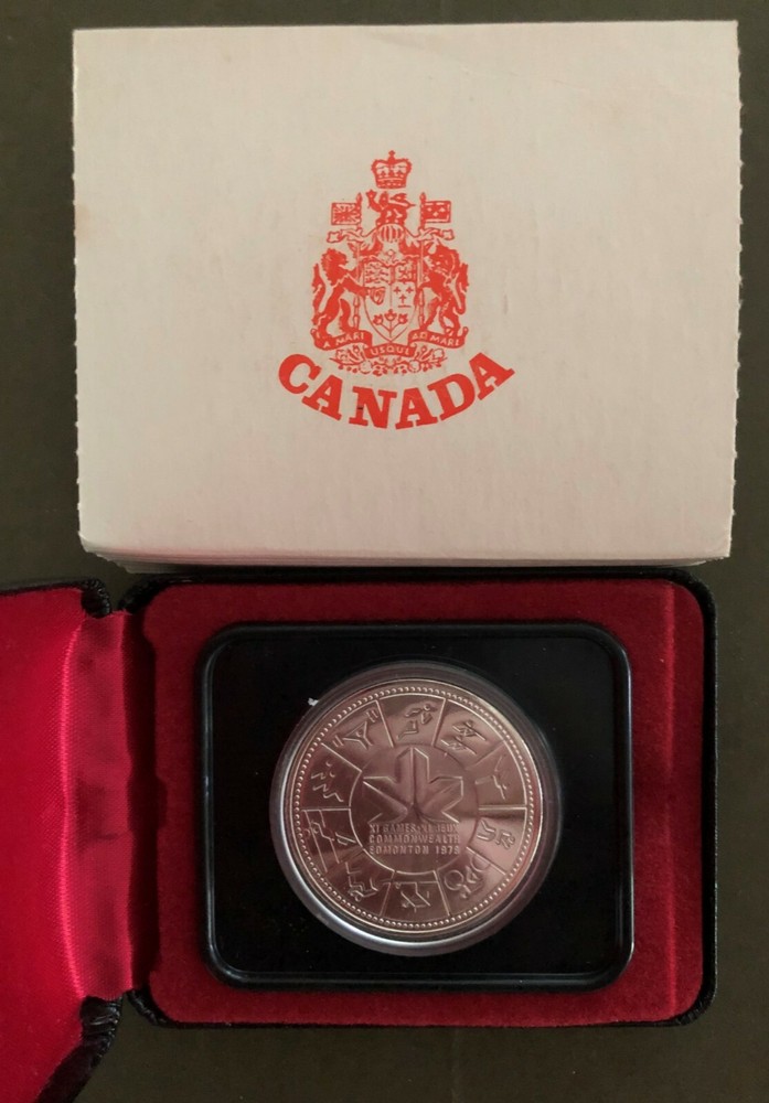 SILVER 1978 CANADA 50% SILVER DOLLAR Commonwealth Edmonton incl. holder