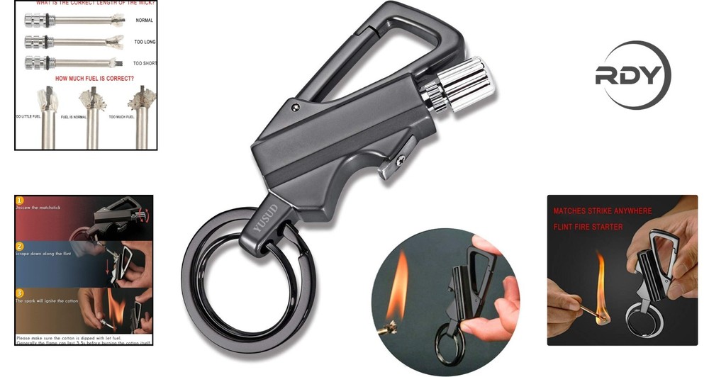 Durable Flint Fire Starter Keychain Lighter: Endless Fire & Ultimate Convenience