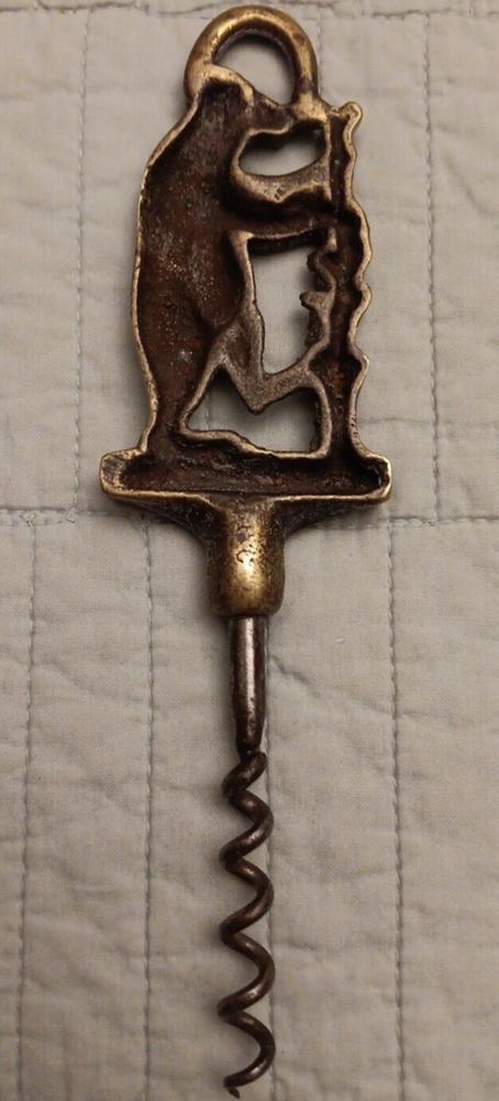 Vtg Brass Warwick Bear Wine Corkscrew 6.75"