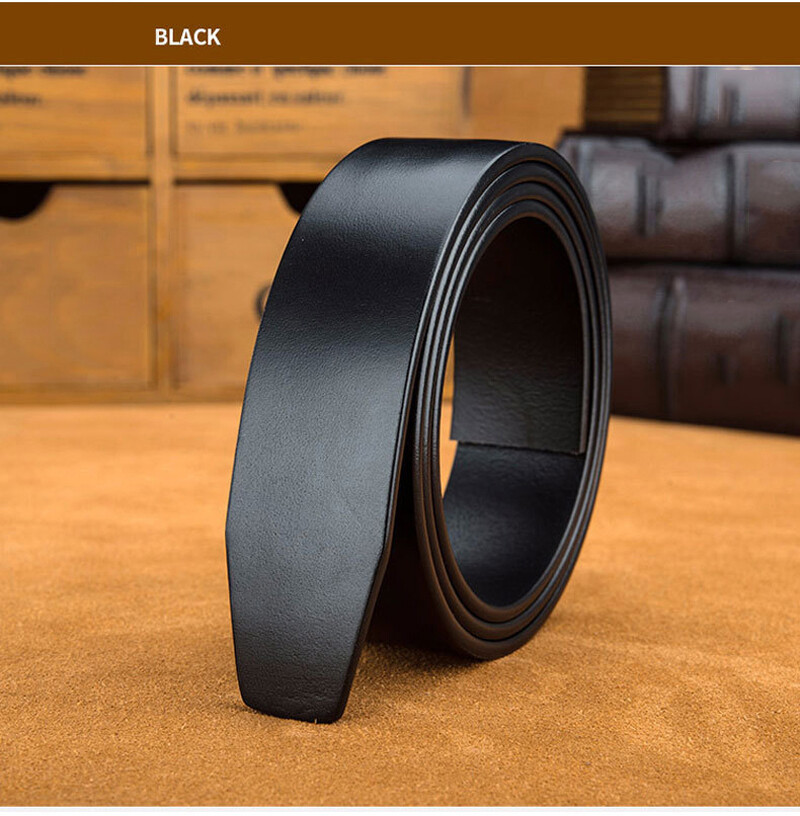 Replacement One Piece Genuine Leather Belt Automatic Strap Without Buckle 35mm