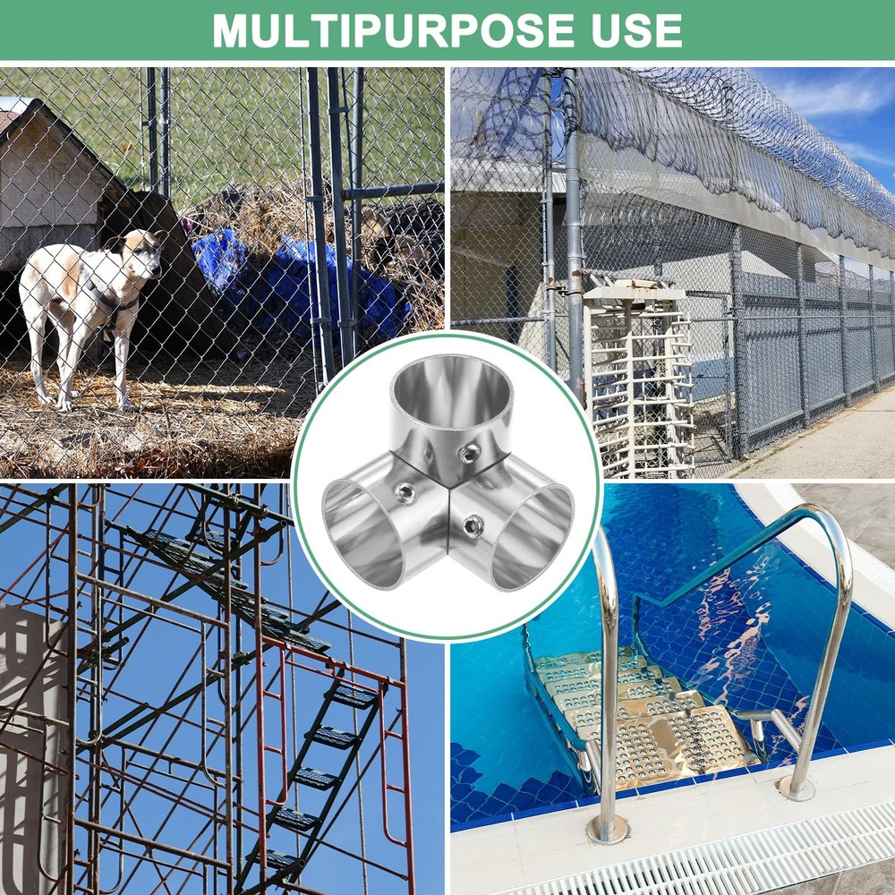 6-Pack Structural Pipe Connector, Right Angle Tee Pipe Fittings Silver