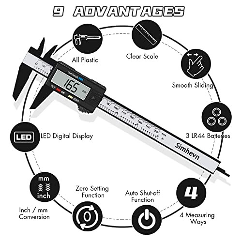 Electronic Digital Calipers, inch and Millimeter Conversion,LCD Screen A003