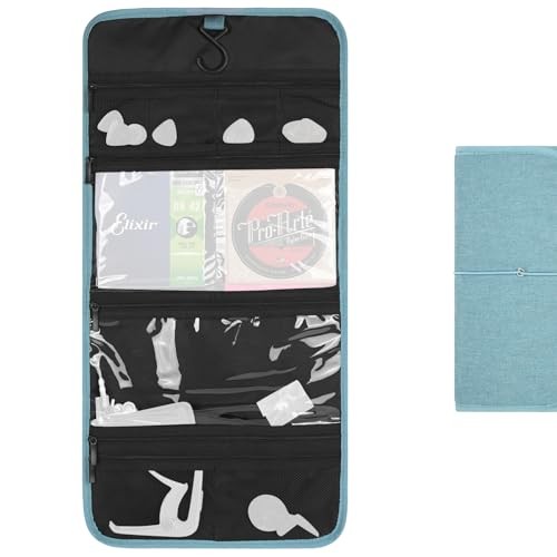 Guitar Accessories Case - Foldable Organizer with Multiple Pockets, Convenient