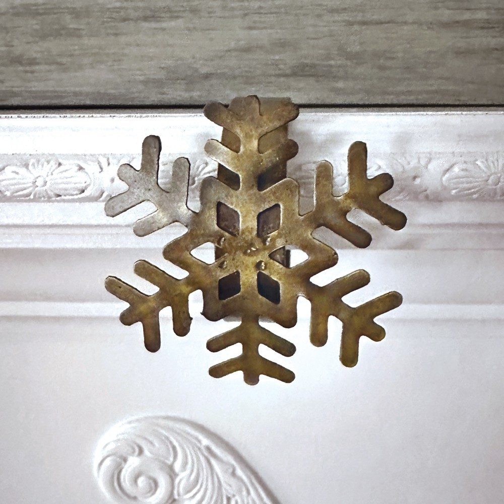 2 Snowflake scrolled Mantle/Stocking Hooks