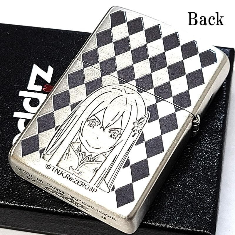 Zippo Re Zero Echidna Silver Satin Etching 2 Sided Processing Lighter Regular