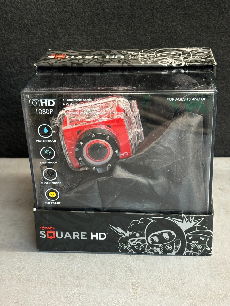 Nabi Square HD 4K Waterproof Action Camera - Red!