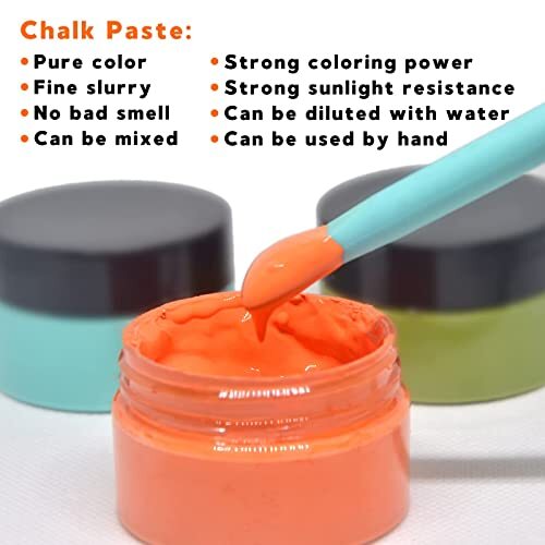 8 Jars Chalk Paste Paint Set, Silk Screen 8 Pcs Chalk Paste Starter Set