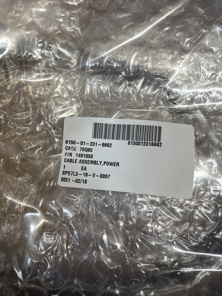 Electrical Power Cable Assembly NSN 6150-01-231-6662