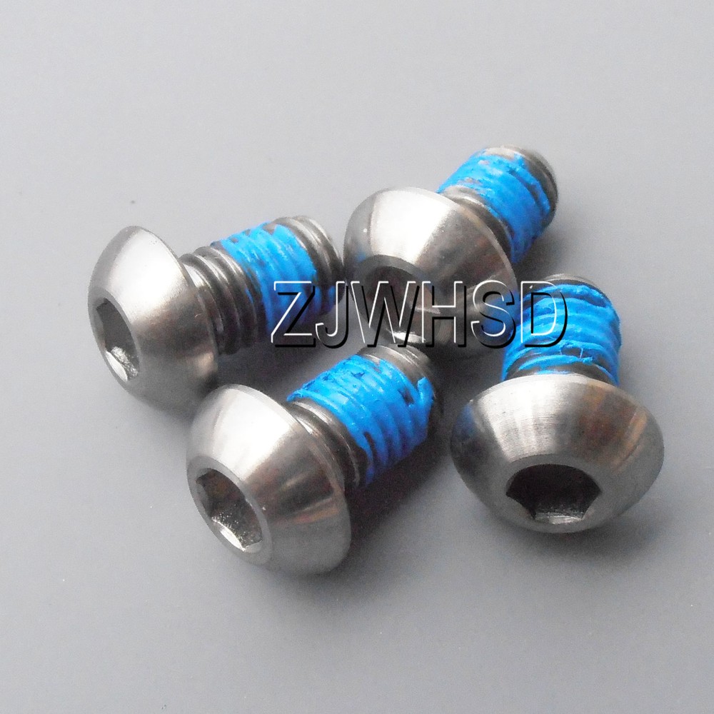 4pcs M6 x 10 mm Titanium Ti Screw Bolt Allen Hex Socket Button Head ThreadLocker