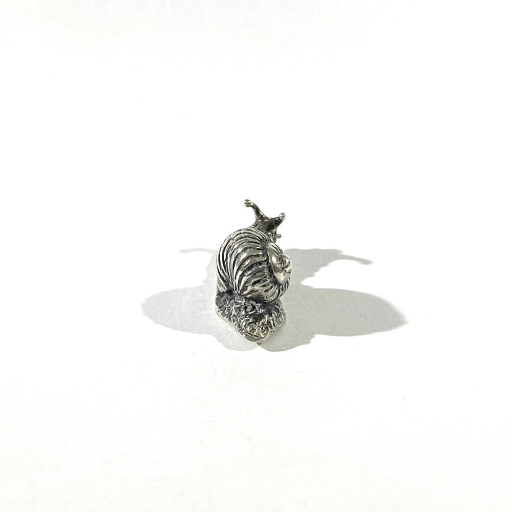vintage solid silver snail miniature , hallmarked italian figurine
