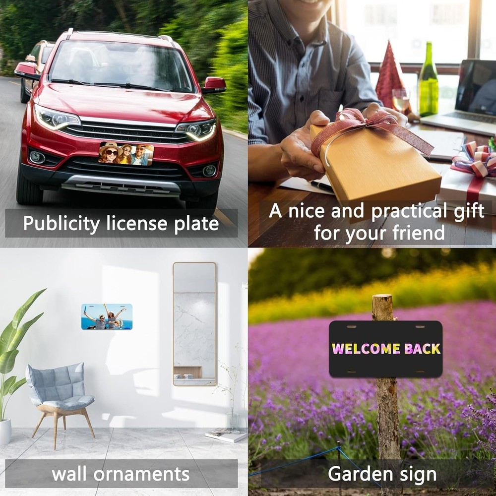 Durable Sublimation License Plate Blanks, 10-Pack for Easy DIY Customization