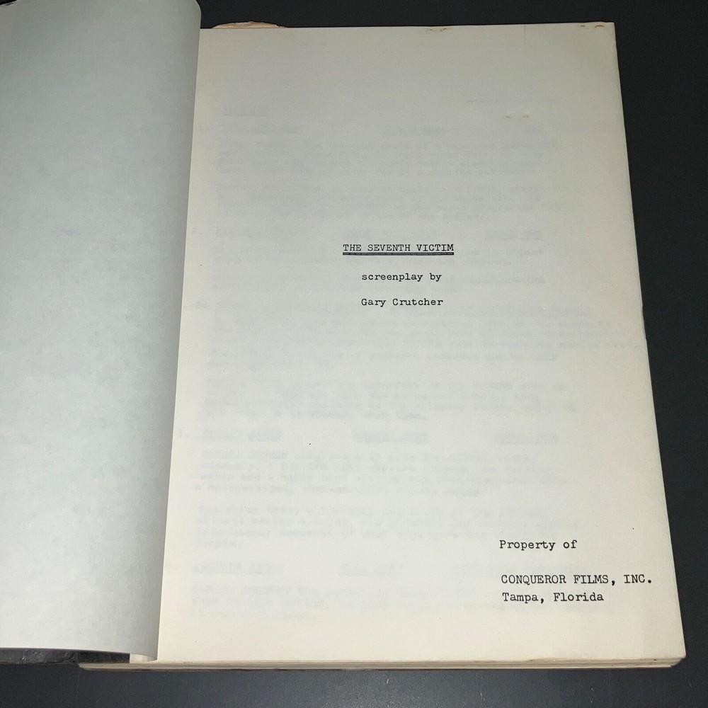 SEVENTH VICTIM (c1970s) Unmade Action-Exploitation w/Casting Notes + COA!