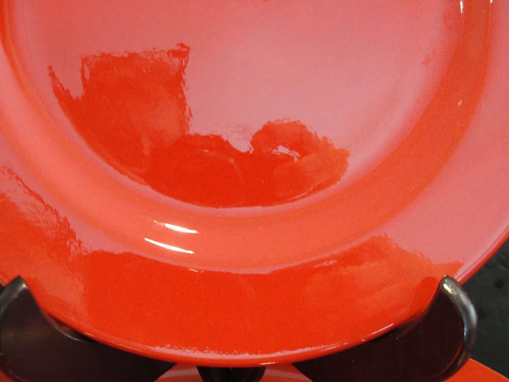 PIER 1 IMPORTES RED 8 DINNER PLATES 10 5/8"