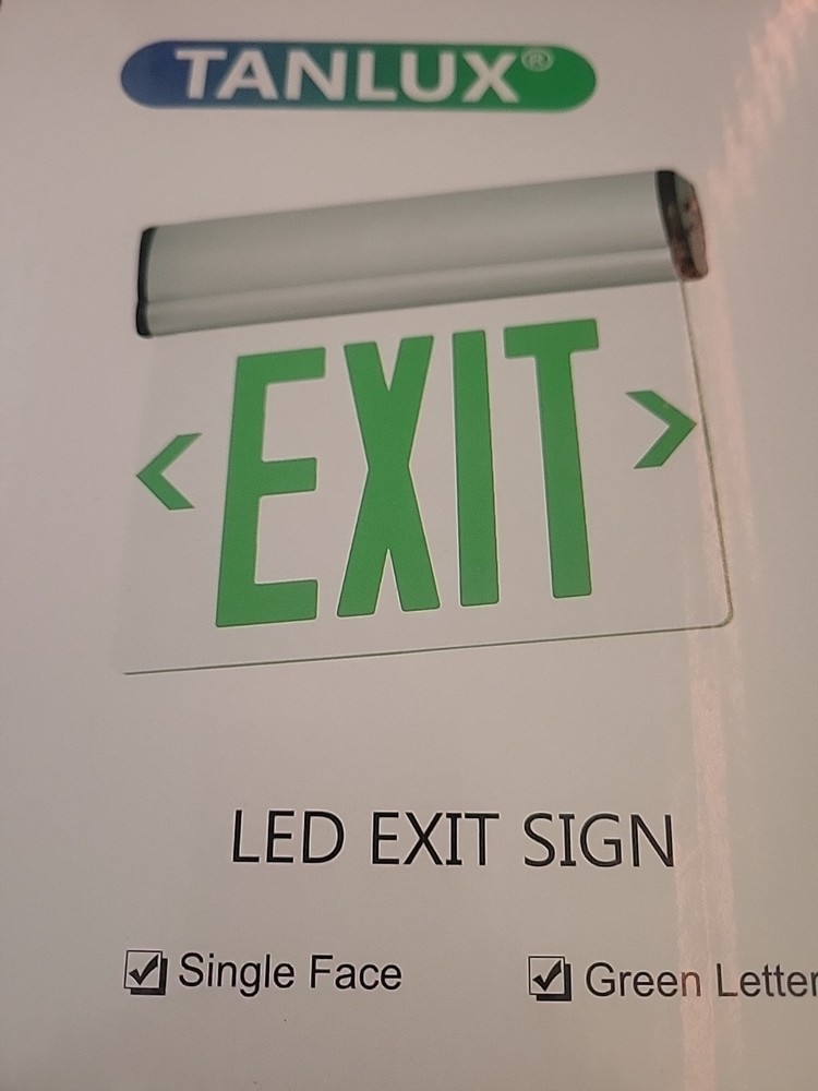 Green Exit Signs for Business, LED Edge Lit Exit Sign, UL 924 (4 pack) Hardwired