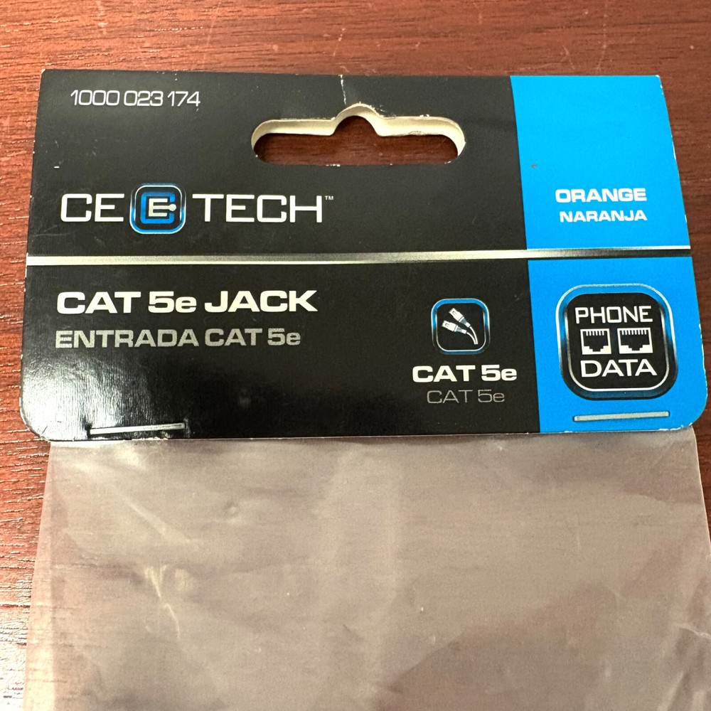 CE-Tech Punch-Down Category 5e Jack New/Sealed Bag