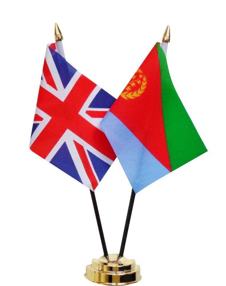 United Kingdom & Eritrea Double Friendship Table Flag Set