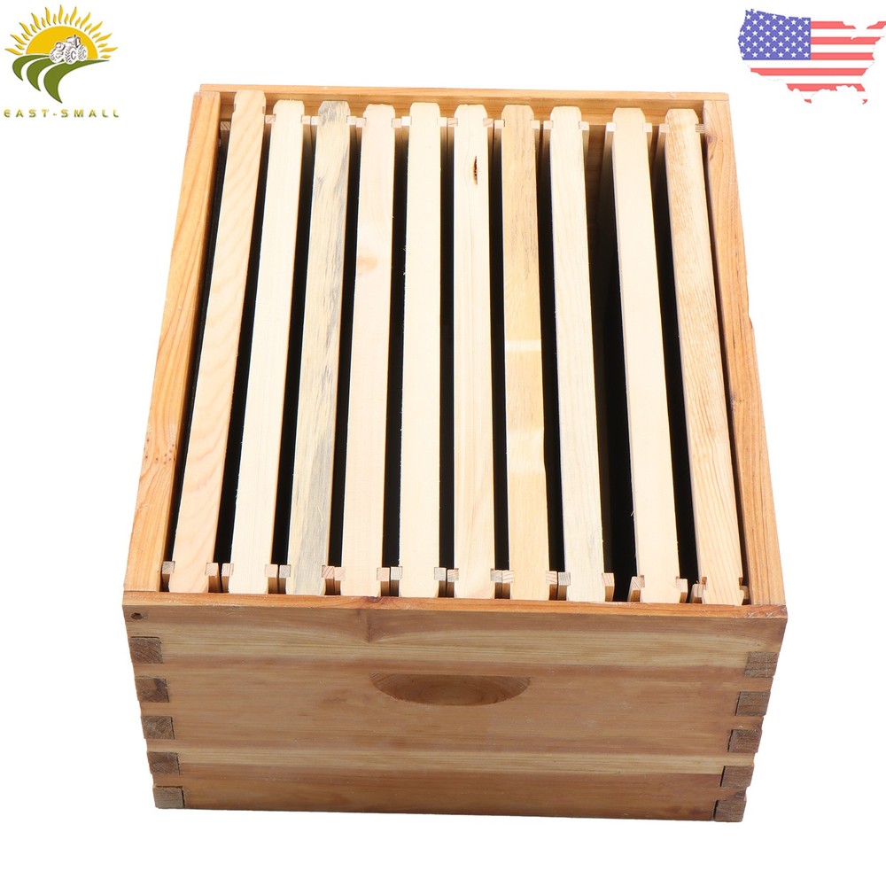 4 Layer Beehive Box 10 Frame Beeswax Coated Bee Hive With Frames For Bee Keeping