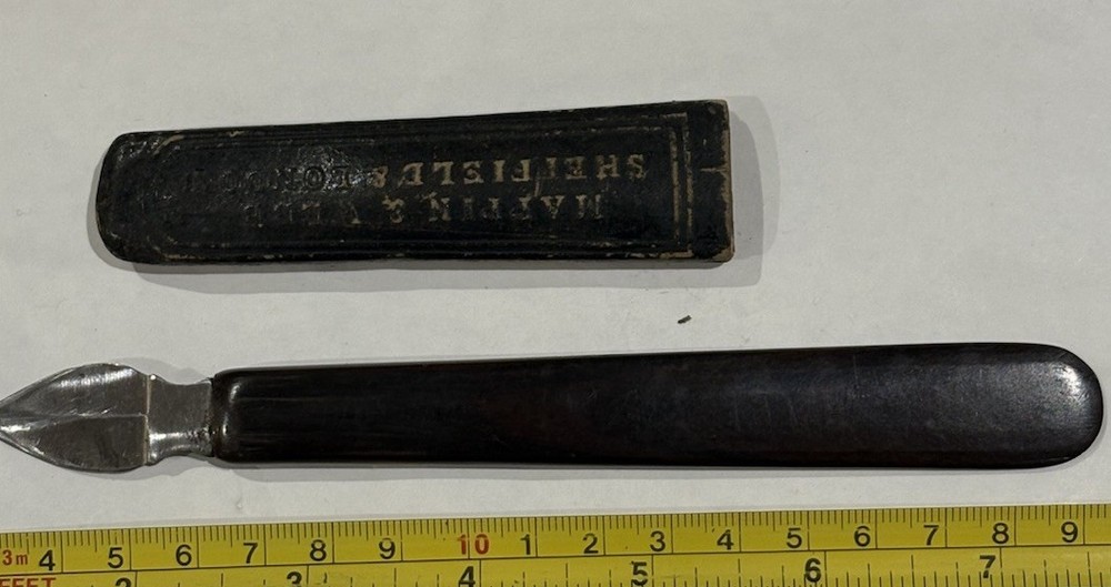 RARE MAPPIN & WEBB INK SCRAPER ERASER TOOL WITH PART CASE