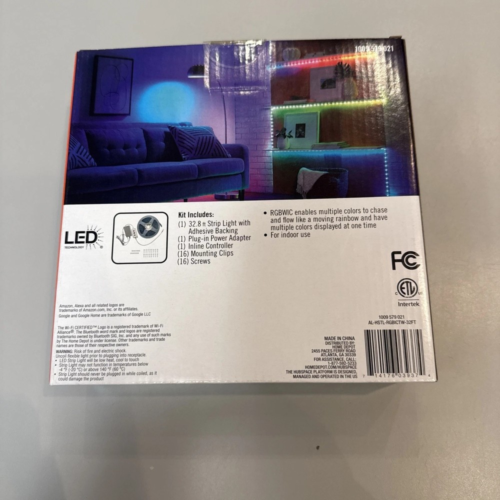 EcoSmart Smart RGBWIC Dynamic Color Changing Dimmable Plug-In LED Strip Light