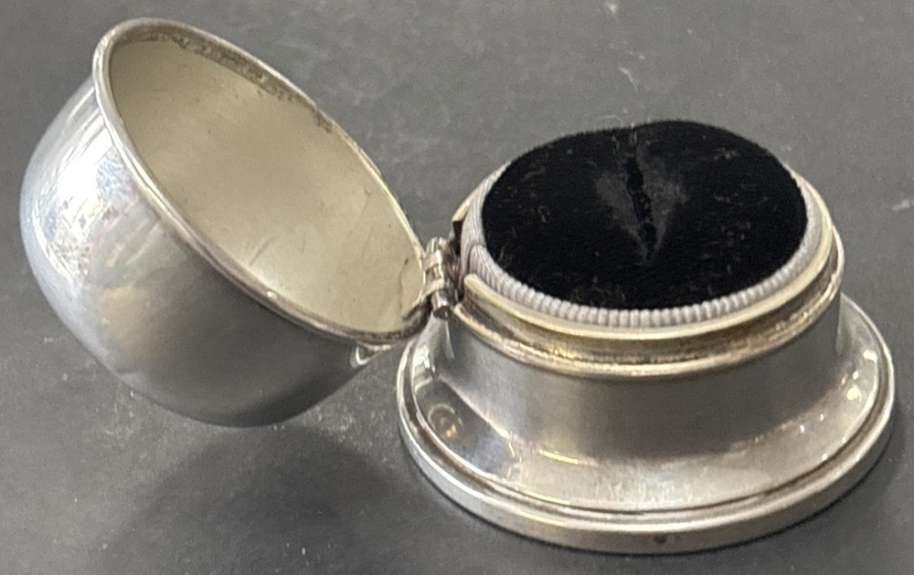Vintage Birks “Double B” Sterling Silver Dome Shaped Ring Box