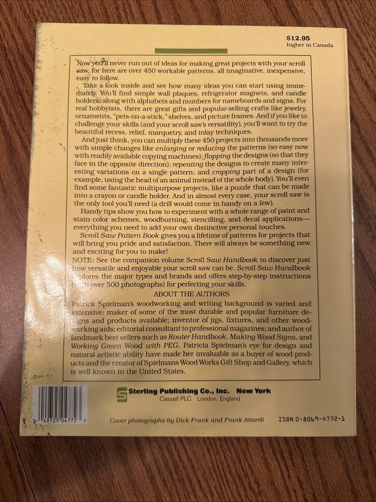 Scroll Saw Pattern Book Patrick Spielman Woodworking Patterns New Sealed