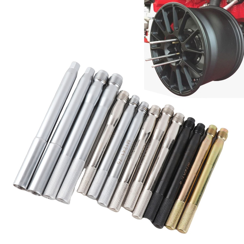14 PCS Wheel Stud Alignment Pin Carbon Steel Wheel Alignment Balancing Guide