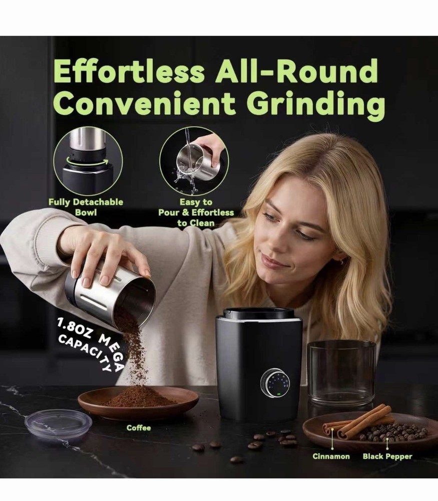 Electric Coffee Grinder Portable 1.8 Oz