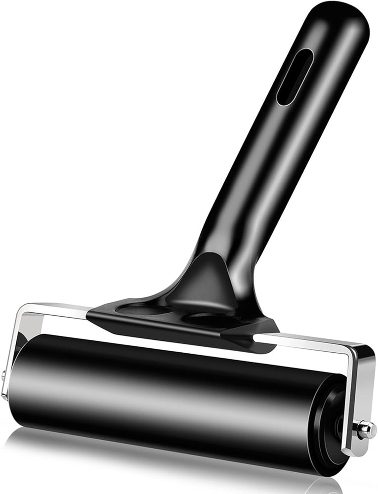 4 Inch Rubber Roller Brayer Rollers for Crafting, Hard Rubber Rollers for Printm