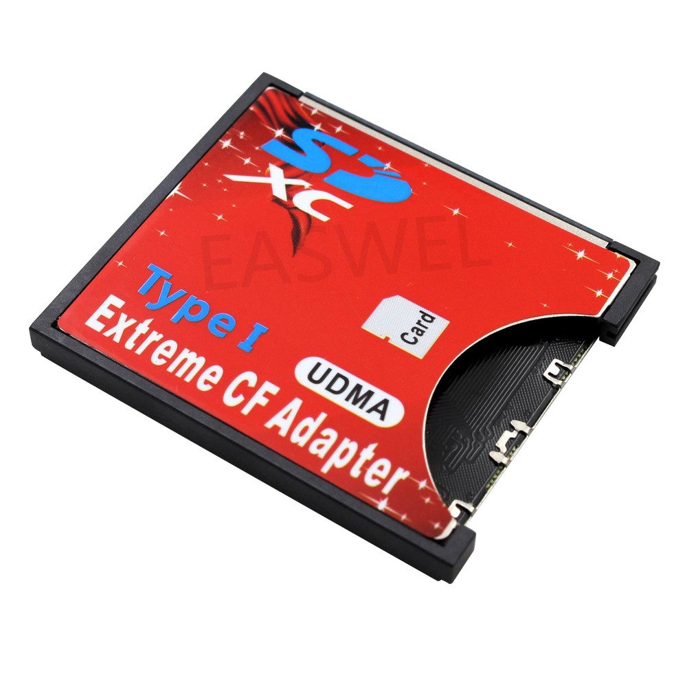 Speed SDXC SDHC SD to CF Compact Flash Memory Card Reader Adapter Type I High