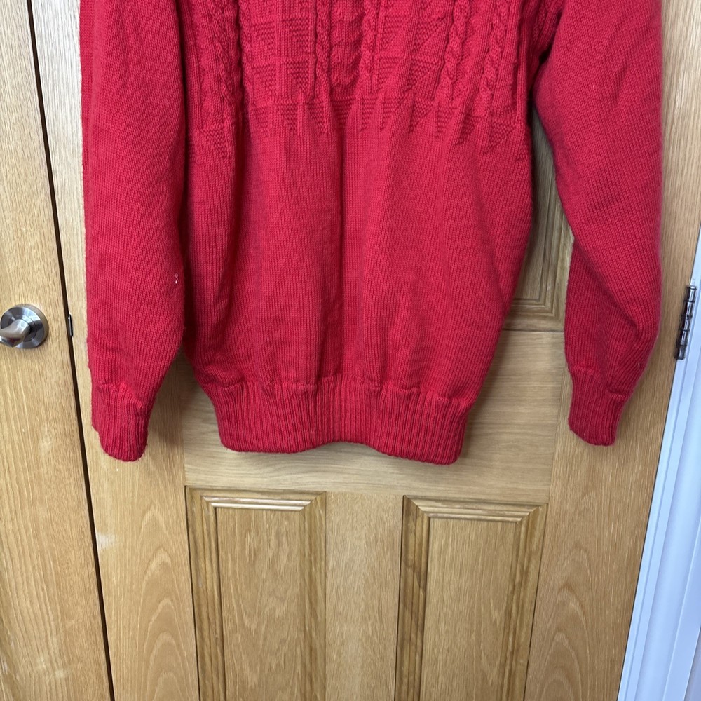 Denbigh Wind Stopper Pullover Mens Medium Blue Popover Golf 100% Wool Jacket