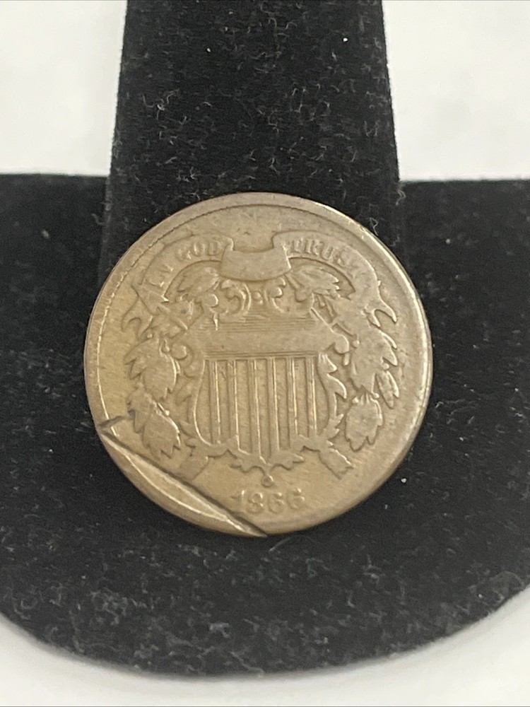 1866 Two Cent Piece-Damaged