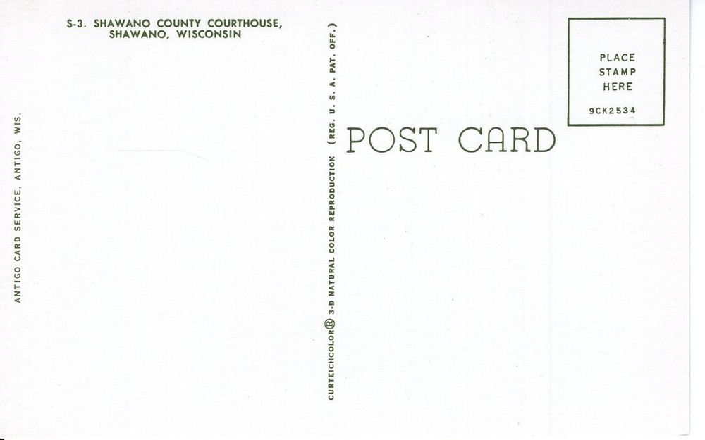 SHAWANO COUNTY COURTHOUSE, SHAWANO, WI - PC2427