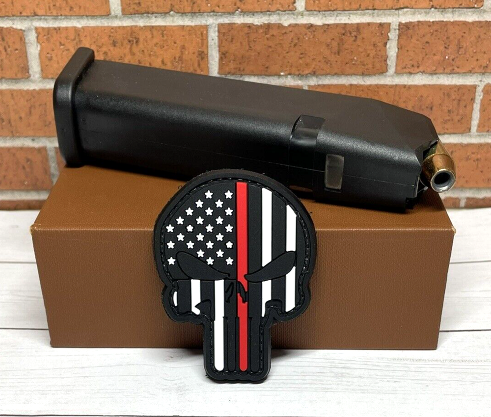 Punisher PVC Patch, Skull Tactical Morale Gun Thin Red Line Firefighter Patch