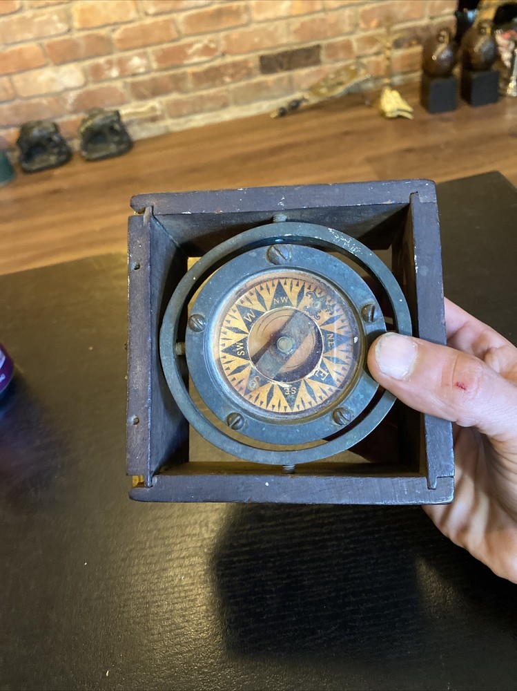 Antique Nautical Maritime Ship Boat Compass, As Is