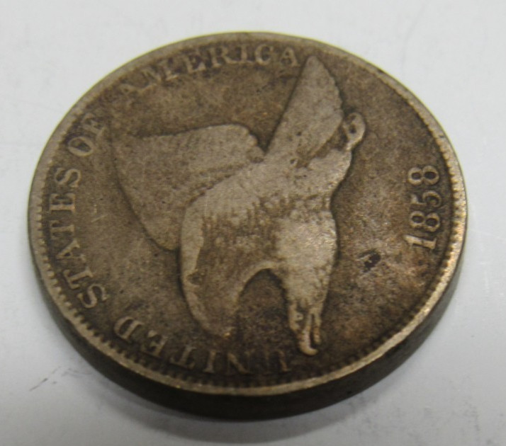 UNITED STATES 1858 FLYING EAGLE ONE CENT VG CONDITION *